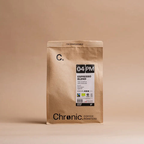 Paquet de café Chronic. 04PM bio & Fairtrade