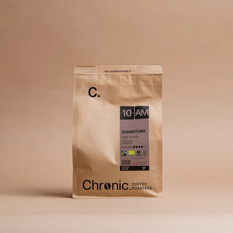 Paquet de café Chronic. 10AM bio & Fairtrade